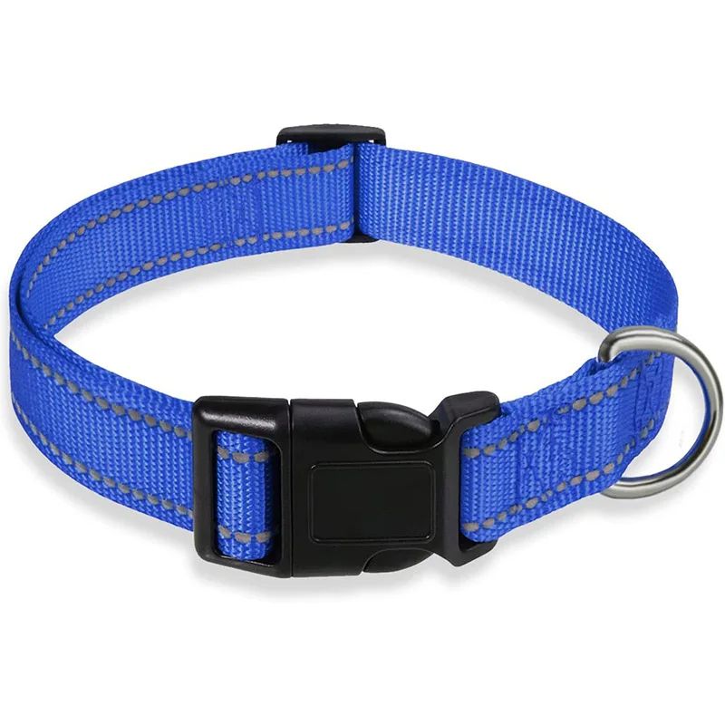 Reflective Dog Collar Strap Adjustable Safety Nylon Pet Collar With Traction Rope Suitable For Smal 2