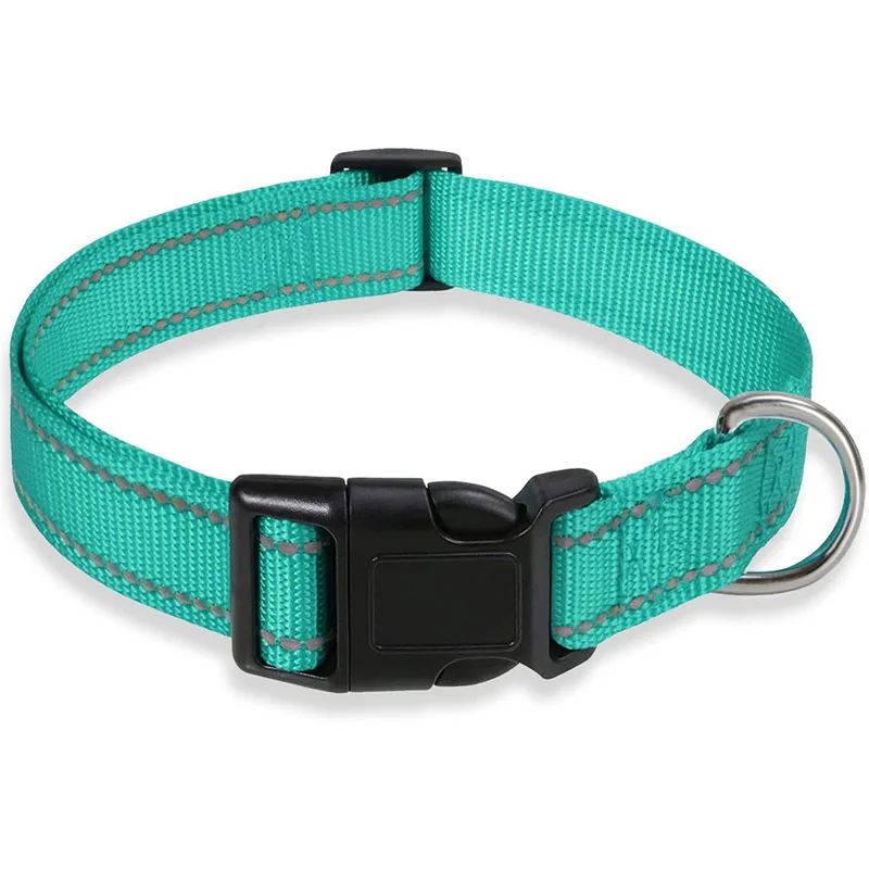 Reflective Dog Collar Strap Adjustable Safety Nylon Pet Collar With Traction Rope Suitable For Smal 4