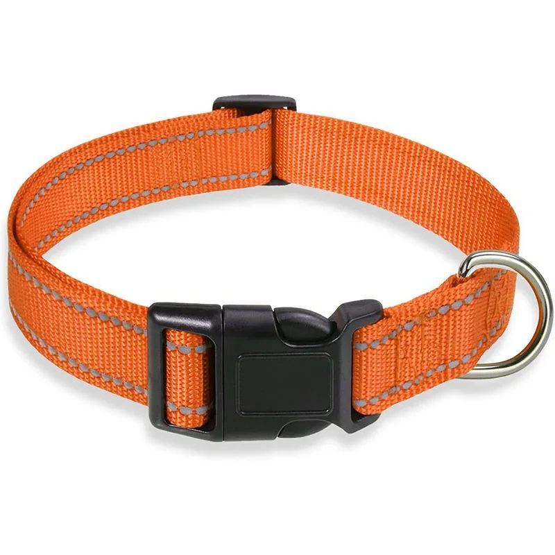 Reflective Dog Collar Strap Adjustable Safety Nylon Pet Collar With Traction Rope Suitable For Smal 5