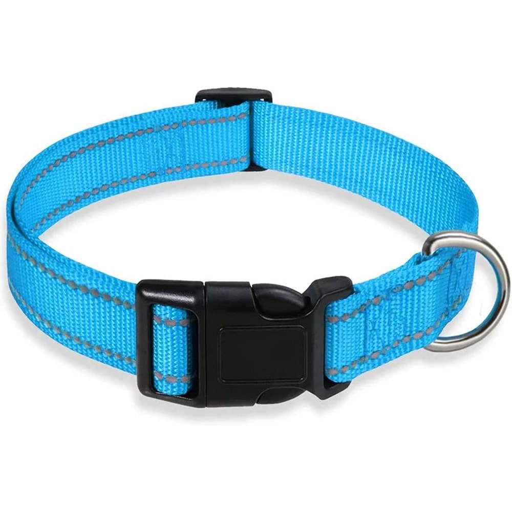 Reflective Dog Collar Strap Adjustable Safety Nylon Pet Collar With Traction Rope Suitable For Smal 7