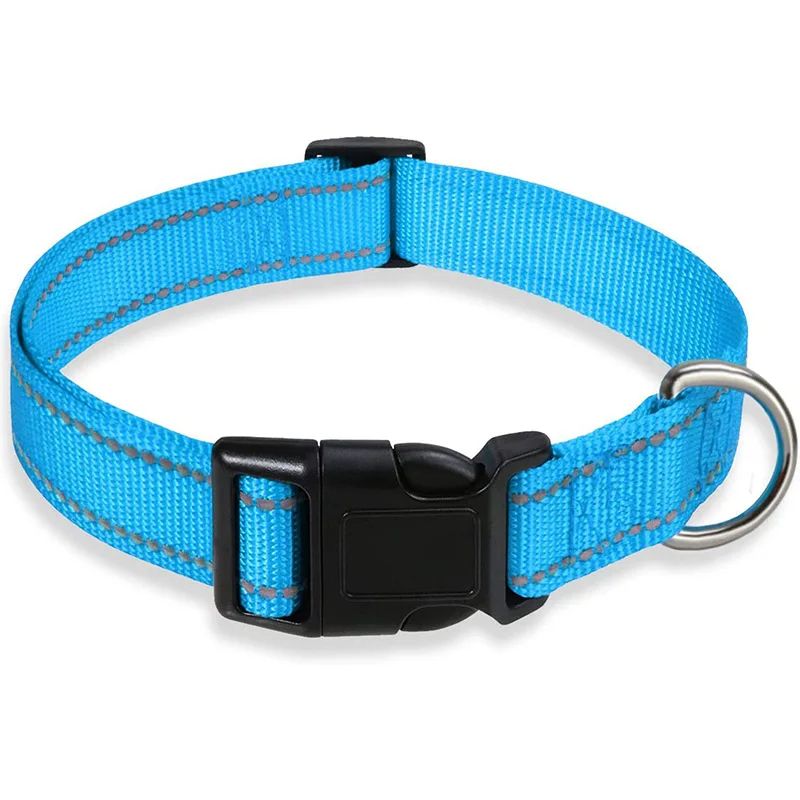 Reflective Dog Collar Strap Adjustable Safety Nylon Pet Collar With Traction Rope Suitable For Smal 7