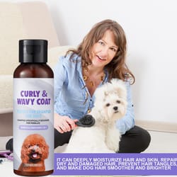 pet shampoo 100ml for cats dogs, curly coat shampoo with fragrance, lasting sensitive skin care for small large pets