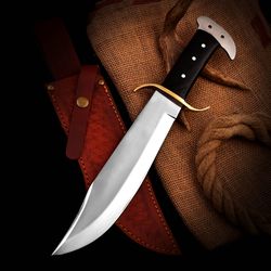 NAKT Premier Handcrafted Bowie Knife–Full Tang Design, Exquisite Crystal Handle - Ideal for Hunting, Camping & Survival