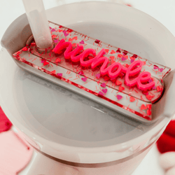 personalized heart stanley topper | custom stanley topper | personalized topper | stanley name plate tumbler ac