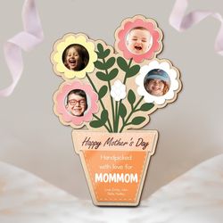 Custom Flowers Mother's Day Plaque, Flower Bouquet Photo Sign, Mothers Day Gift 2024, Flower Plaque, Gifts For Mom