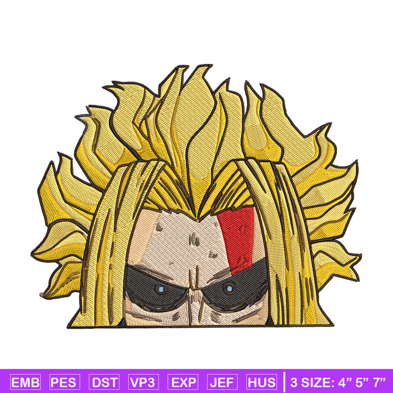 All Might Peeker Embroidery Design, Mha Embroidery, Embroidery File, Anime Embroidery, Anime shirt, Digital download.jpg