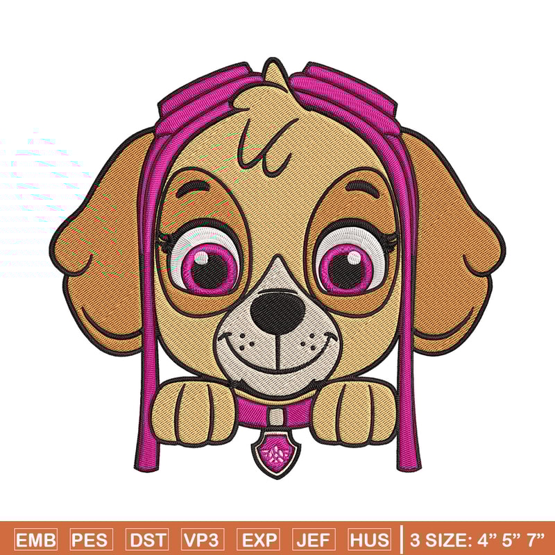 Skye dog Embroidery Design, Paw patrol Embroidery, Embroidery File, Anime Embroidery, Anime shirt, Digital download.jpg