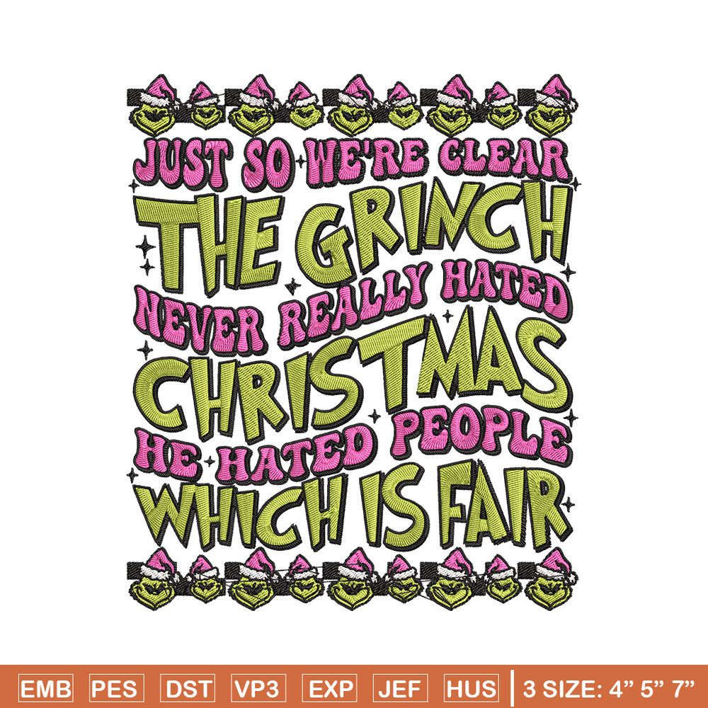 The grinch Embroidery Design, Grinch Embroidery, Embroidery File, Chrismas Embroidery, Anime shirt, Digital download.jpg
