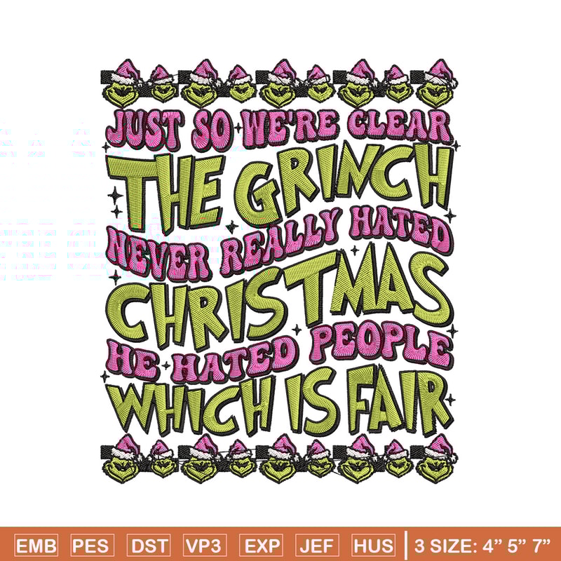 The grinch Embroidery Design, Grinch Embroidery, Embroidery File, Chrismas Embroidery, Anime shirt, Digital download.jpg