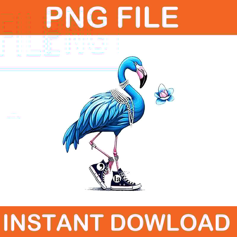 Retro Flamingo Chucks And Pearls Comma La Kamala Harris 2024 PNG 0