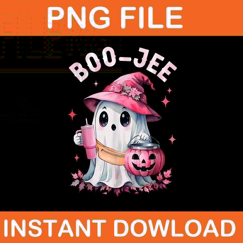 Boujee Boo Jee Spooky Ghost Pink Halloween Pumpkin PNG 0