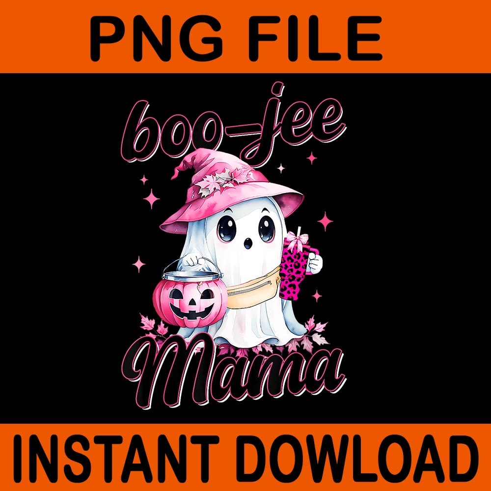 BooJee Mama Pink Ghost Halloween PNG 0