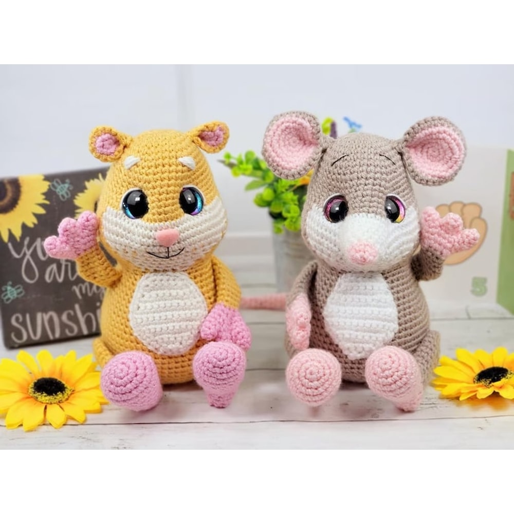 Hamstie The Hamster And Mac N Cheese The Mouse Crochet Pattern PDF Crochet Pattern 0