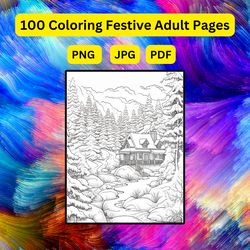 country christmas coloring collection 100 festive adult pages