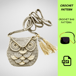 athena owl bag crochet pattern – pdf ebook by irene strange – vintage-inspired shell stitch bag – diy crochet handbag tu
