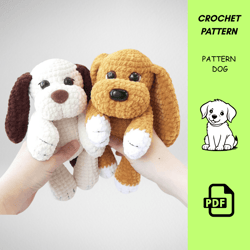 crochet dog pattern – amigurumi puppy pdf tutorial in english – cute crochet dog toy – christmas or baby shower gift ide