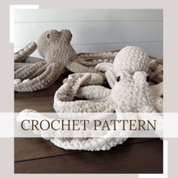 anchor the octopus crochet pattern bundle pdf – amigurumi octopus pattern (original + mini) – digital download, stuffed