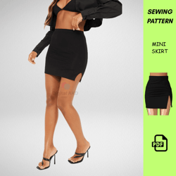 crochet pattern mini skirt sewing pattern pdf basic womens skirt pattern diy elastic suit fabric skirt mini skirt sew