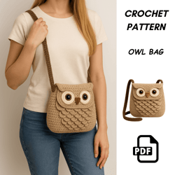 athena owl bag crochet pattern pdf | vintage-inspired crossbody purse | diy crochet handbag tutorial | crochet pattern d