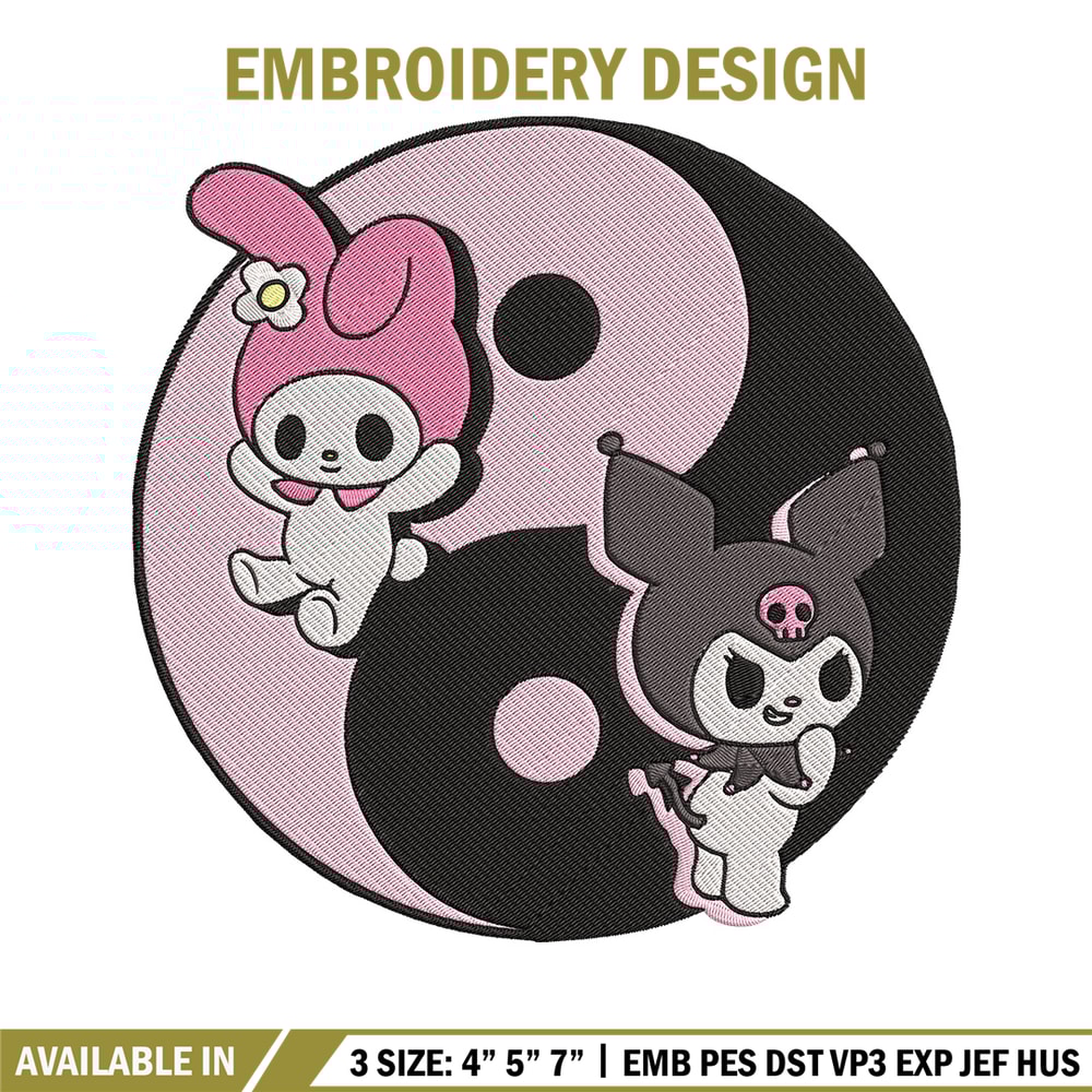 Kawaii Kuromi Embroidery Design, Hello kitty Embroidery, Embroidery File,Anime Embroidery, Anime shirt, Digital download.jpg