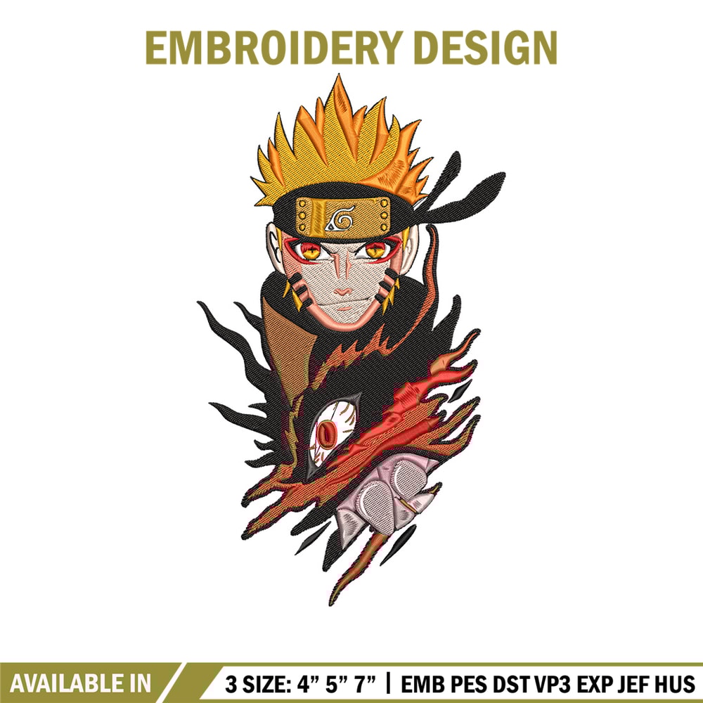 Naruto x kurama Embroidery Design, Naruto Embroidery, Embroidery File, Anime Embroidery, Anime shirt, Digital download..jpg