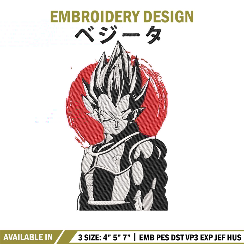 Vegeta Poster Embroidery Design, Dragonball Embroidery, Embroidery File, Anime Embroidery,Anime shirt, Digital download.jpg