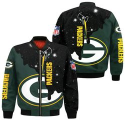 Green Bay Packers Bomber Jackets Galaxy Custom Name, Green Bay Packers Bomber Jackets, NFL Bomber Jackets