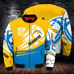 Los Angeles Chargers Bomber Jackets Ultra-balls Custom Name, Los Angeles Chargers Bomber Jackets, NFL Bomber Jackets