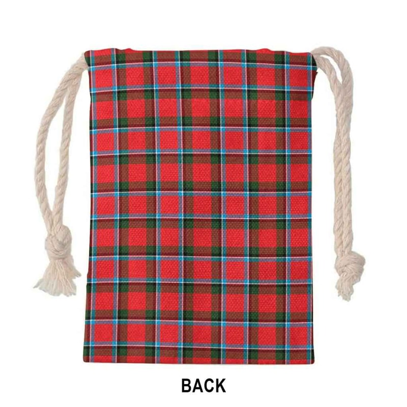 Tartan Style Drawstring bag, Tartan Style Gym Sack, Scottish Sinclair Clan Crest Tartan Gym Sack Drawstring bag
