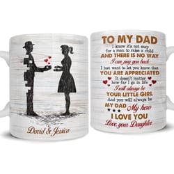 personalized to my dad mug from daughter