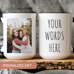 custom photo mug grandma, personalized photo for grandma, photo mug mom, mug with photo and text, personalized photo cof