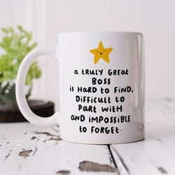 personalised a truly great boss is hard to find mug star thank you gift for boss, colleague, coworker, leaving job g