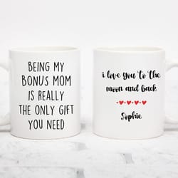 personalized bonus mom gift for bonus mom mug for stepmom gift from bonus daughter funny bonus mom coffee mug for second