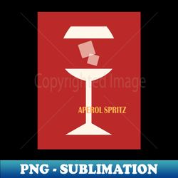 Aperol Spritz Cocktail Retro 70s Aesthetic art Vintage art Mid century modern Minimalist - Creative Sublimation PNG Download - Bring Your Designs to Life