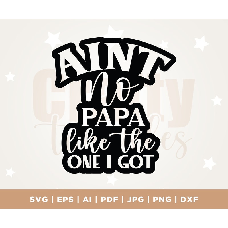 Ain't no Papa like the one I got SVG, Papa svg, Promoted to Papa SVG, Funny Dad svg, New Papa SVG, dxf, cute cut file, cricut, Cut File.jpg