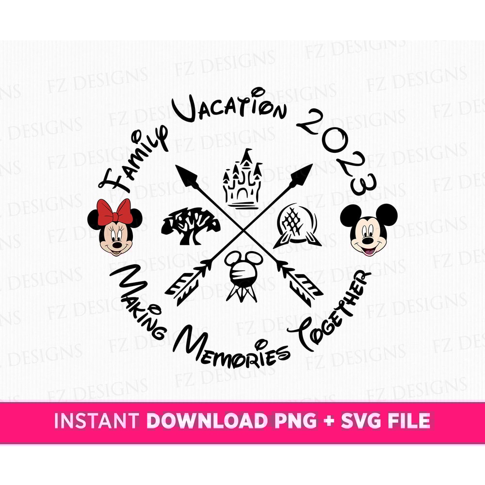 Family Vacation 2023 Svg, Making Memories Together Svg, Magical Kingdom Svg, Mouse Couple Face Svg, Vacay Mode, Svg Png Files For Print.jpg
