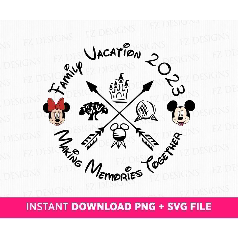Family Vacation 2023 Svg, Making Memories Together Svg, Magical Kingdom Svg, Mouse Couple Face Svg, Vacay Mode, Svg Png Files For Print.jpg