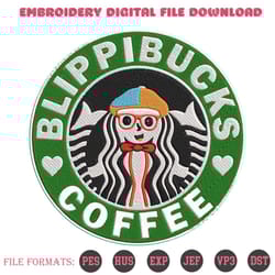 blippi buck coffee embroidery designs file