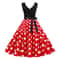 Womens Retro Summer Dress VNeck Polka Dot Pinup Party Dress with Bow Audrey HepburnInspired 50s