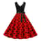 Womens Retro Summer Dress VNeck Polka Dot Pinup Party Dress With Bow Audrey HepburnInspired 50s Vin 4