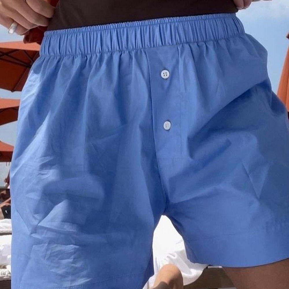 Casual Vintage Shorts for Women High Waist Elastic Waist Striped Print Pajama Pants Beachwear St