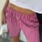 Casual Vintage Shorts for Women High Waist Elastic Waist Striped Print Pajama Pants Beachwear St