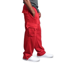 breathable cotton sweatpants for men elastic waist baggy pants with drawstring & multiple pockets