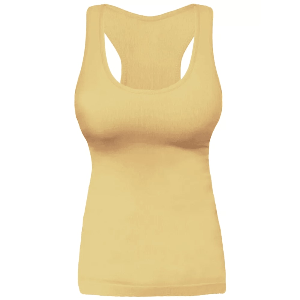 Seamless Ribbed Racerback Camisole Tank Compression Fit Yoga Gym Top 1