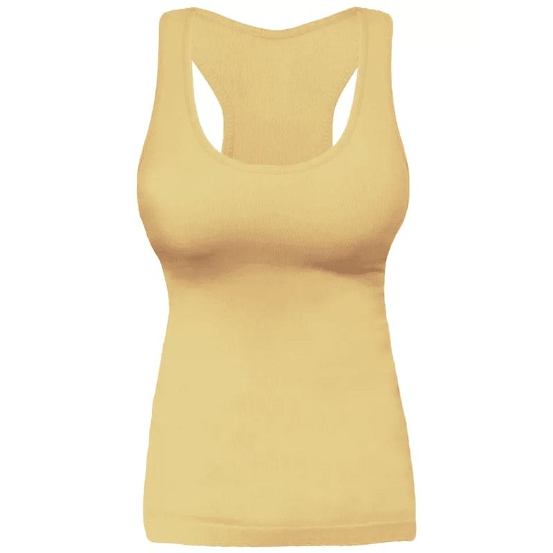 Seamless Ribbed Racerback Camisole Tank Compression Fit Yoga Gym Top 1