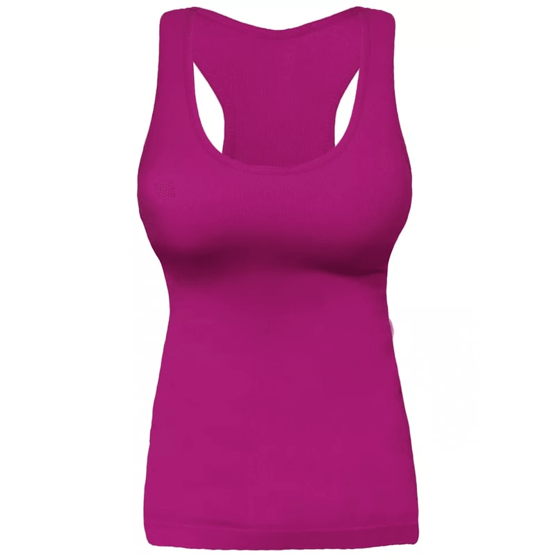 Seamless Ribbed Racerback Camisole Tank Compression Fit Yoga Gym Top 2