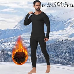 men's thermal underwear set warm, winter autumn long johns, round neck long sleeve, soft breathable base layer clothing