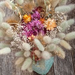 floral composition dried bouquet by hand/ natural dried flowers/ gift for her/ living room decor/ birthday gift/ bouquet