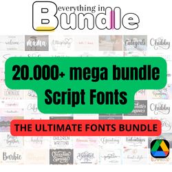 Unleash Creativity with our 20,000 Mega Bundle of Script Fonts