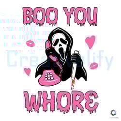 boo you whore svg ghostface horror cutting digital file
